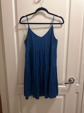 Naked Zebra Solid Teal-Blue Dress